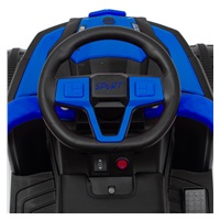 Detské elektrické odrážadlo Baby Mix Ruggy s vodiacou tyčou modré