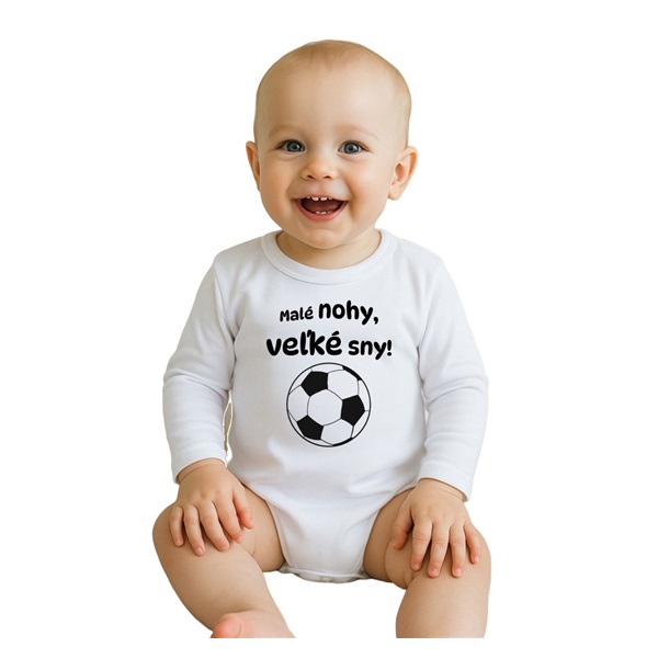 Detské body s potlačou New Baby Malé nohy, veľké sny!