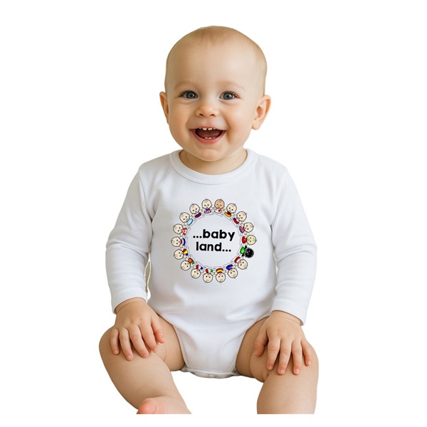 Detské body s potlačou New Baby ...baby land...