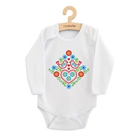 Detské body s potlačou New Baby Ľudový vzor vtáčiky