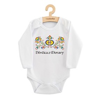 Detské body s potlačou New Baby Ľudový vzor Děvčica z Moravy