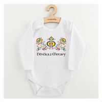 Detské body s potlačou New Baby Ľudový vzor Děvčica z Moravy