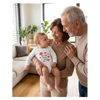 Detské body s potlačou New Baby Byli tady babička s dědou