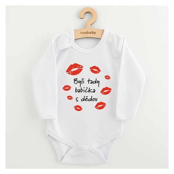 Detské body s potlačou New Baby Byli tady babička s dědou