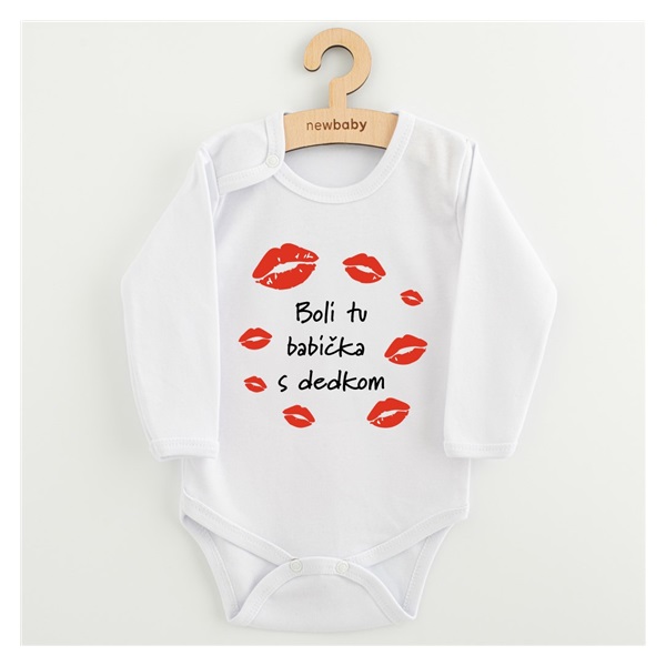 Detské body s potlačou New Baby Boli tu babička s dedkom