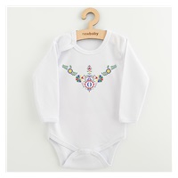 Detské body s potlačou New Baby Ľudový vzor kvetiny