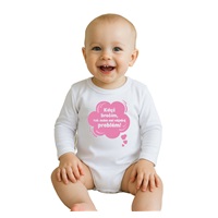 Detské body s potlačou New Baby Když brečím, tak mám asi nějaký problém! ružová