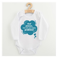 Detské body s potlačou New Baby Keď plačem, tak mám asi nejaký problém! modrá