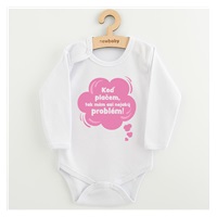 Detské body s potlačou New Baby Keď plačem, tak mám asi nejaký problém! ružová