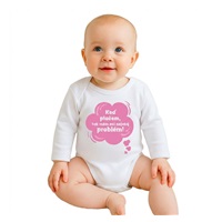 Detské body s potlačou New Baby Keď plačem, tak mám asi nejaký problém! ružová