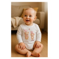 Detské body s potlačou New Baby Love Bears