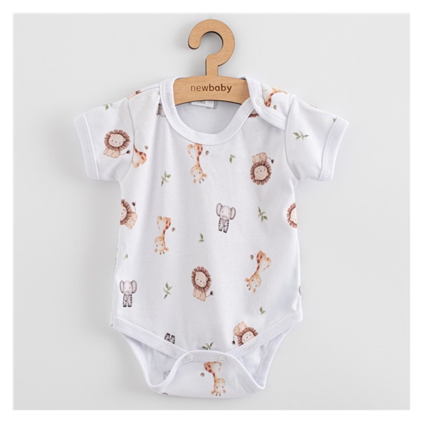 Dojčenské body s krátkym rukávom New Baby For Babies safari