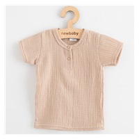 Kojenecká mušelínová súprava tričko a nohavice New Baby beige