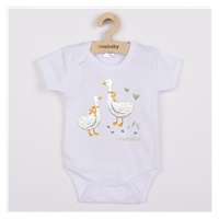 Detské body s potlačou New Baby Husičky - krátky rukáv