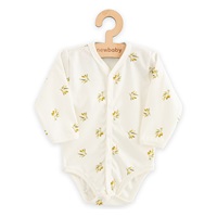 Dojčenské celorozopínacie body s dlhým rukávom z organickej bavlny New Baby Olivy