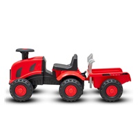 Detské odrážadlo traktor s vlečkou a náradim Baby Mix Benny červený