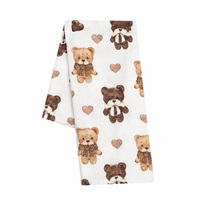 Bavlnená plienka s potlačou New Baby bears with heart