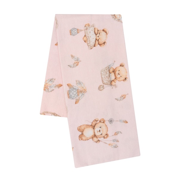 Flanelová plienka s potlačou New Baby teddy bear pink