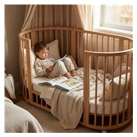 Detská rastúca postieľka 3v1 oválna + matrac New Baby kašmírová