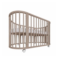 Detská rastúca postieľka 3v1 oválna + matrac New Baby kašmírová