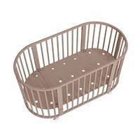 Detská rastúca postieľka 3v1 oválna + matrac New Baby kašmírová