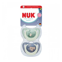 Cumlík NUK First Choice Night 6-18m 2 ks Hippo/Koala