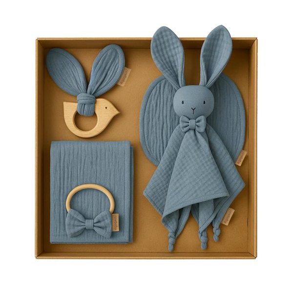 Mušelínová darčeková sada pre deti New Baby sivá