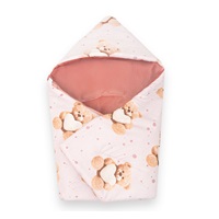 Zateplená zavinovačka do autosedačky New Baby Love Teddy Bear pink