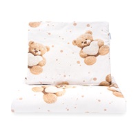 Obojstranný Set z Velvet a bavlny do kočíka New Baby Love Teddy Bear beige