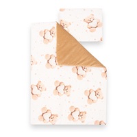 Obojstranný Set z Velvet a bavlny do kočíka New Baby Love Teddy Bear beige
