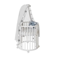 Detská rastúca postieľka 3v1 oválna + matrac New Baby biela