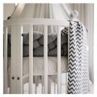 Detská rastúca postieľka 3v1 oválna + matrac New Baby biela