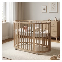 Detská rastúca postieľka 3v1 oválna + matrac New Baby orechová