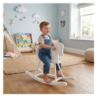 Drevený hojdací koník pre deti Baby Mix biely