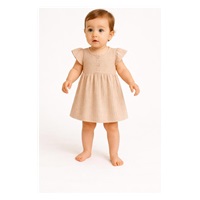 Dojčenské mušelínové šaty New Baby beige