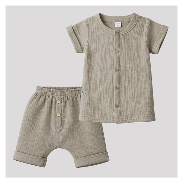 Dojčenská mušelínová košeľa s kraťasmi New Baby linen
