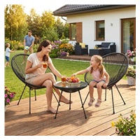 Súprava záhradného nábytku na balkón a terasu Baby Mix čierna