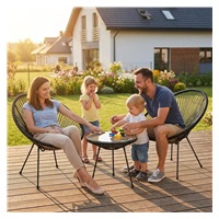 Súprava záhradného nábytku na balkón a terasu Baby Mix čierna