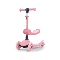 Trojkolesová balančná kolobežka-scooter so sedadlom FUZZY pre deti pink