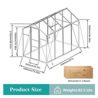 Záhradný skleník 183 × 244 cm polykarbonát, hliníkový rám