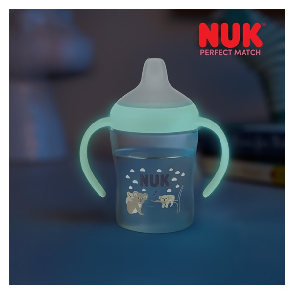 Kojenecká fľaša NUK Perfect Match na učenie svietiaca v tme 150 ml Koala