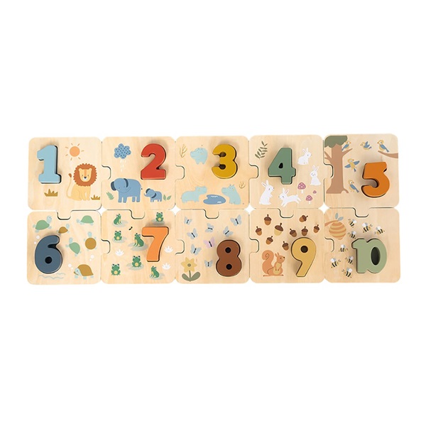 Drevené puzzle s číslami pre najmenších Baby Mix