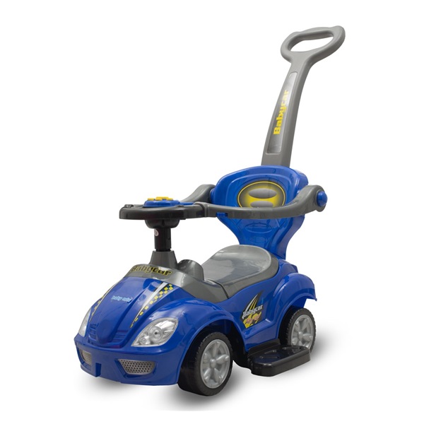 Detské odrážadlo s vodiacou tyčou 3v1 Baby Mix Mega Car modré (Poškodený obal)