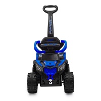 Detské elektrické odrážadlo Baby Mix Ruggy s vodiacou tyčou modré (Poškodený obal)