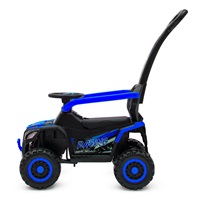 Detské elektrické odrážadlo Baby Mix Ruggy s vodiacou tyčou modré (Poškodený obal)