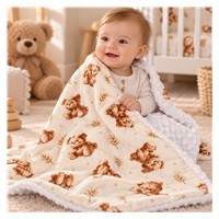 Detská deka z Minky s výplňou New Baby Sweet baby bears 80x100 cm