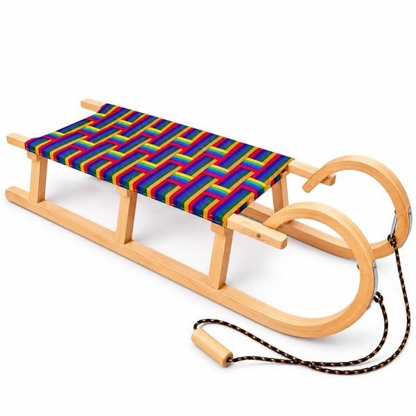 Klasické drevené sánky s povrazom 120 cm  BAYO