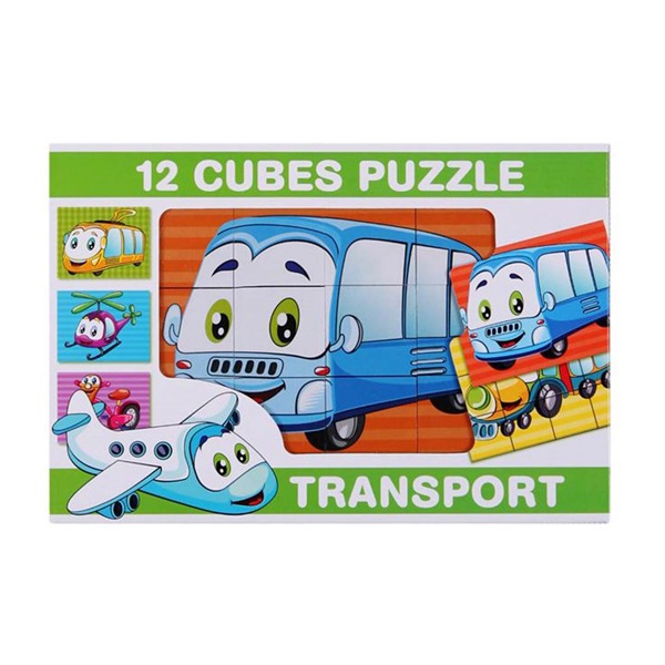 Skladacie obrázkové kocky 12 ks transport